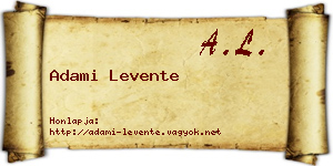 Adami Levente névjegykártya